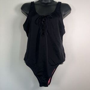 VICTORIA'S SECRET PINK One Piece Swimsuit Black and Pink Size L